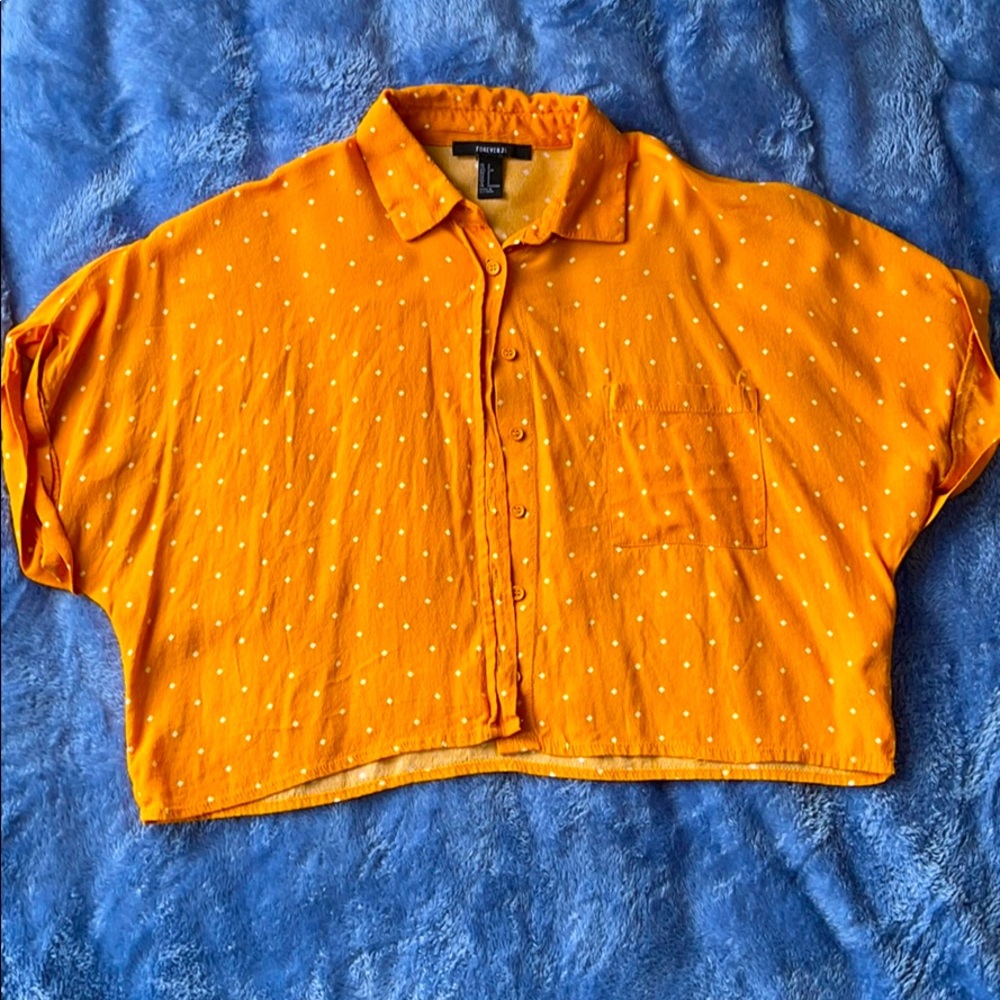 Crop top button down shirt